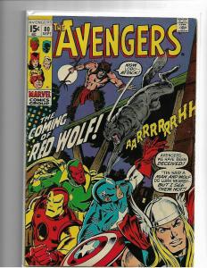 AVENGERS #80 - VG/FN - 1ST APPEARANCE RED WOLF - SILVER AGE KEY