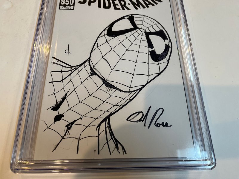 Spider-man Sketch on 4x6 inch Post-it Note by David Ross, in Jeff Chiba  Stearns's Original Comic Pages owned by Jeff Chiba Stearns Comic Art  Gallery Room