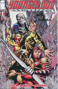 YOUNGBLOOD #1 SIGNED BY DEREC DONOVAN IMAGE COMICS 2008 EB203