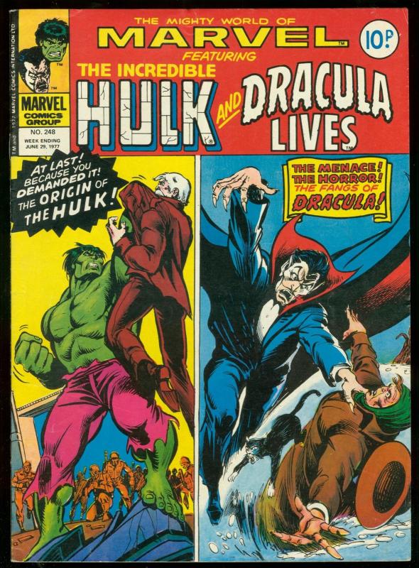 MIGHTY WORLD OF MARVEL #248-DRACULA-HULK-BRITISH VG