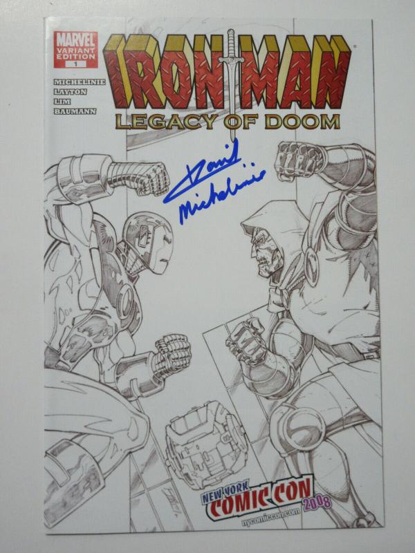 Ironman Legacy of Doom Marvel 2008 #1 Variant Edition Signed by David Michelinie