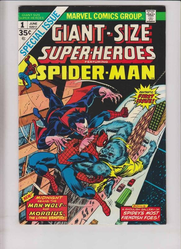Giant-Size Super-Heroes #1 FN+ spider-man - man-wolf - morbius - gil kane art