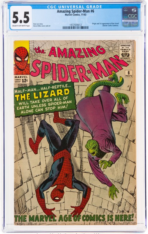 The Amazing Spider-Man #6 (1963) CGC Graded 5.5 Origin and first appearance o...