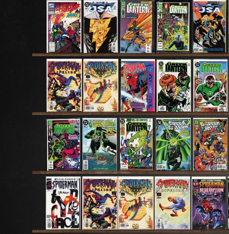 Huge Lot 130+ Comics with Green Lantern, Icon, Peter Parker: Spider-Man & More!