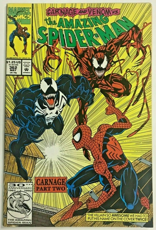 Amazing Spider-Man#362 VF 1992 Carnage Marvel Comics | Comic Books ...