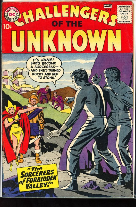 Challengers of the Unknown #6 (1959) color touch on covers