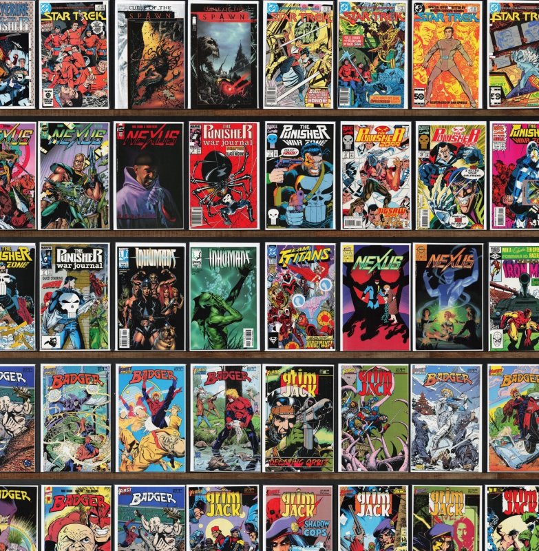 Huge Lot 170+ Comics with Badger, Grimjack, Star Trek, Nexus & More!
