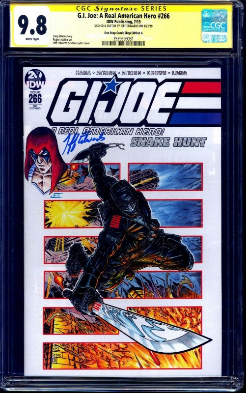 G.I. Joe #266 VARIANT CGC SS 9.8 signed ORIGINAL Zartan Sketch signed J EDWARDS