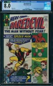 Daredevil  1  CGC 8.0  1st DD  ow/w pages!