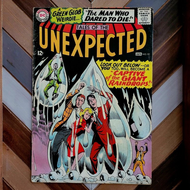 TALES of the UNEXPECTED #92 VG- (DC 1965) 7 stories Captive of Giant Raindrops