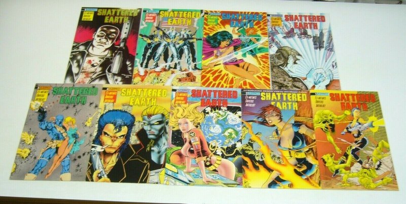 Shattered Earth #1-9 FN/VF complete series - ex-mutants - jim balent covers set