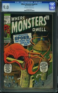 Where Monsters Dwell #2 (1970) CGC 9.0 VFNM