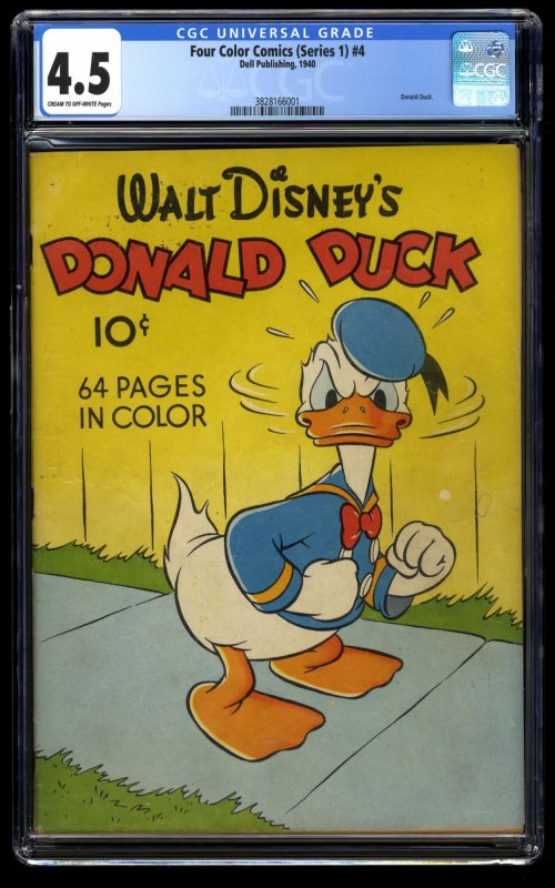 Four Color #4 CGC VG+ 4.5 Early Donald Duck!