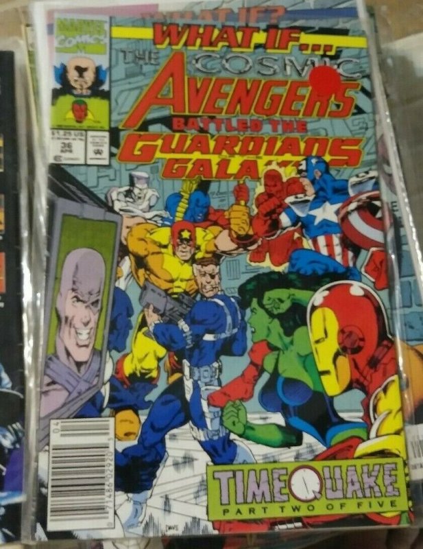 What If..? # 36  1992  Marvel time quake pt 2+ avengers guardians of the galaxy 