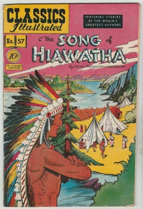 Classics Illustrated #57 (Sep-56) VF High-Grade Hiawatha