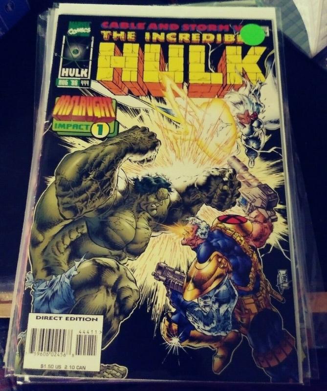 incredible hulk  # 444 1996  MARVEL ONSLAUGHT IMPACT 1 CABLE STORM XMEN