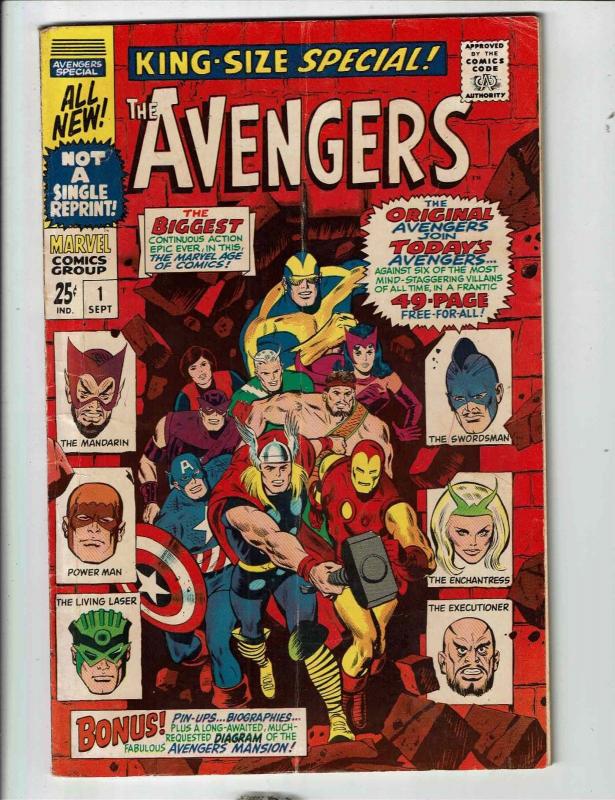 Avengers King Size Special # 1 FN Marvel Comic Book Hulk Thor Iron Man Wasp FH1