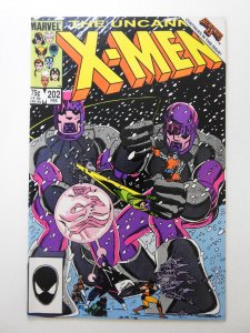 The Uncanny X-Men #202 (1986) vs The Sentinels! Beautiful VF-NM Condition!