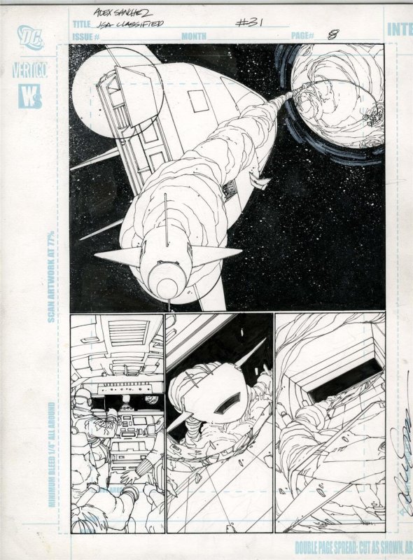 JSA: Classified #31 pg 8 Alex Sanchez Original Art  Mr. Terrific Justice Society