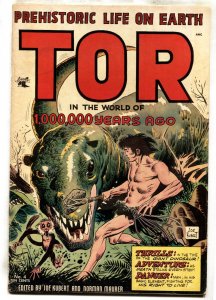 Tor #4 1954- Dinosaur cover- Joe Kubert- Norman Maurer- St John Golden Age VG