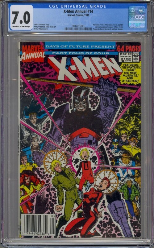 X-MEN ANNUAL #14 CGC 7.0 1ST GAMBIT CAMEO HTF NEWSSTAND UPC VARIANT