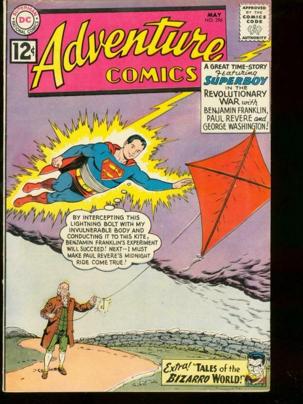 ADVENTURE COMICS #296 '62 DC GEORGE WASHINGTON SUPERBOY FN/VF 