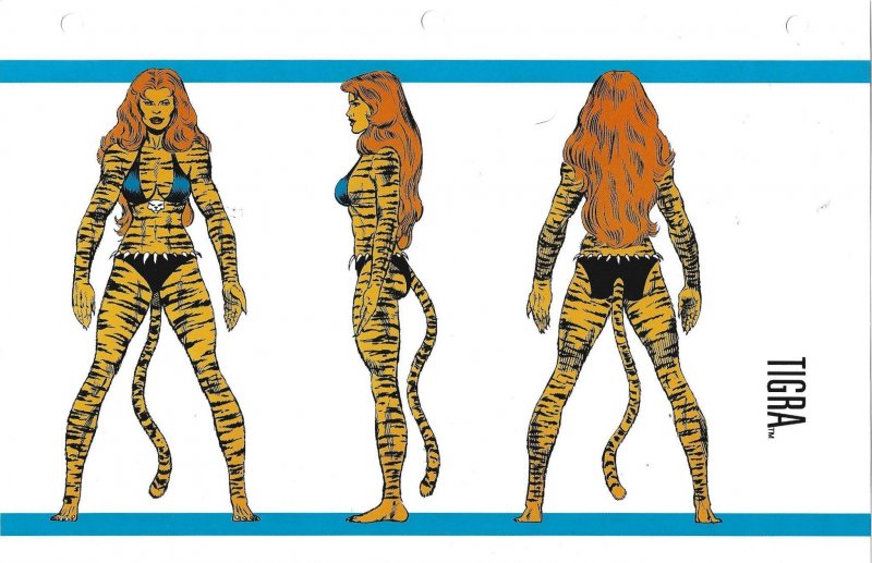 Official Handbook of the Marvel Universe Sheet- Tigra