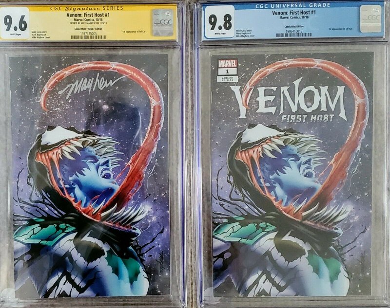 Venom First Host #1 signed by Mike Mayhew CGC 9.6 EXCLUSIVE variant cover NYCC