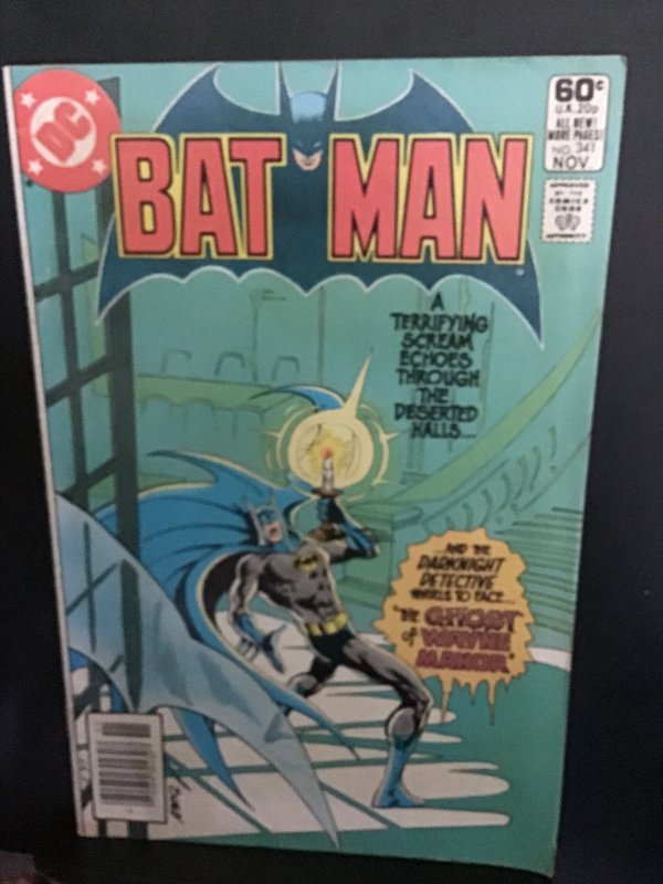 Batman #341 (1981) high-grade ghosts of Wayne Manor!  Robin back up store VF