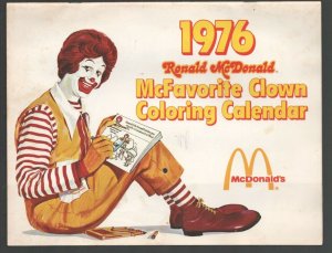 Ronald McDonald Clown Coloring Calendar 1976-Calendar pages to color-Size is ...