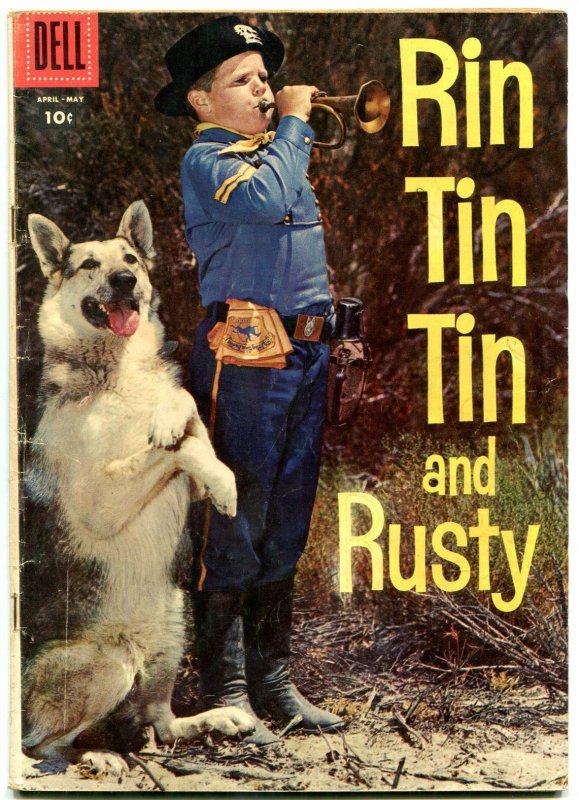 Rin Tin Tin and Rusty #18 1957-Dell-photo cover- German Shepherd VG