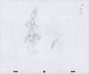 Bugs Bunny Animation Pencil Art - 3B-700-1 - Displeased