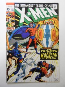 The X-Men #63 (1969) VG Condition 2 centerfold wraps detached top staple