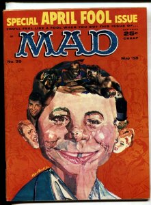 MAD MAGAZINE #39-APRIL FOOL ISSUE-WOOD-ORLANDO-DRUCKER-1958 VG/FN