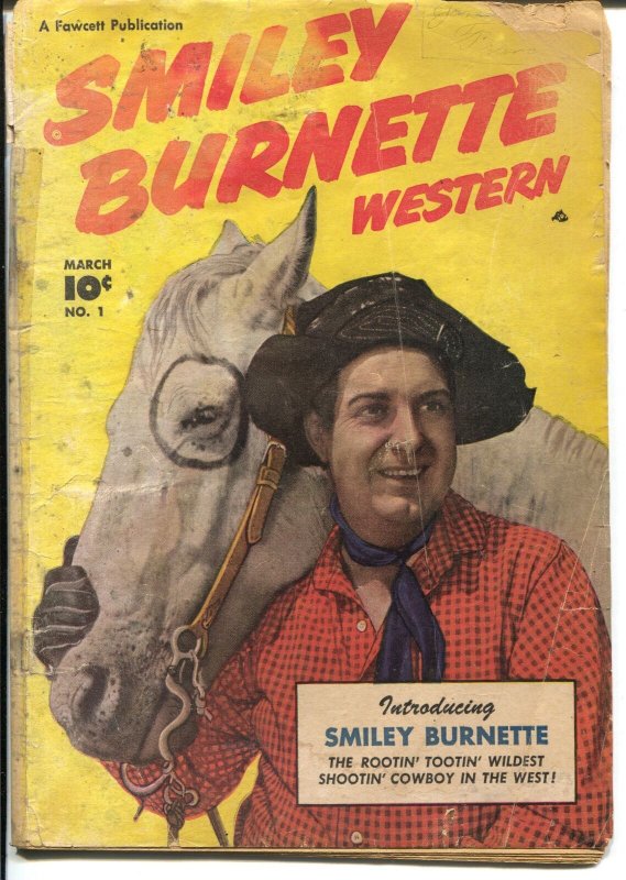 Smiley Burnette #1 1950-Fawcett-1st issue-photo covers-B-western sidekick-FR