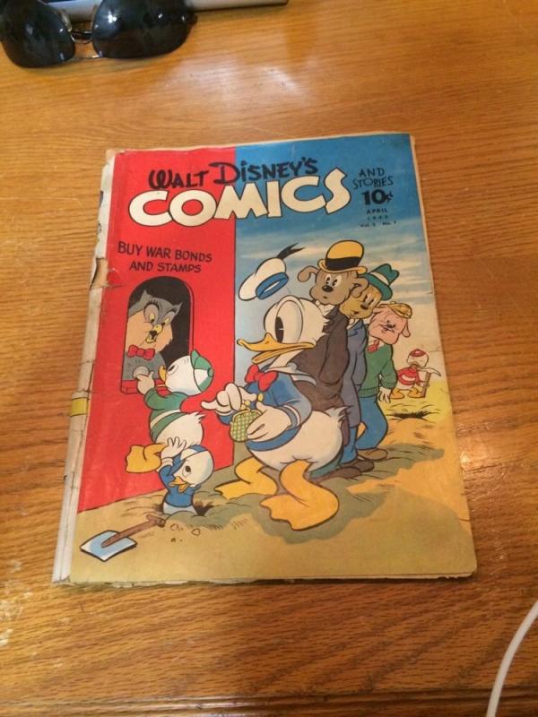 Walt Disneys Comics And Stories 31 Vol 3 7 Poor Con. Cover Detached Complete