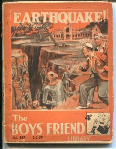 Boy's Friend Library #657 2/1939-Earthquake -sci-fi horror pulp-G