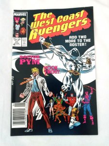 THE WEST COAST AVENGERS #21 MOON KNIGHT JOINS! MARVEL COMICS 1987! GLOSSY VF NM 