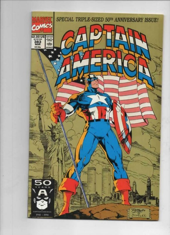 CAPTAIN AMERICA #383, VF/NM, 50th Anniversary 1968 1991, more CA in store