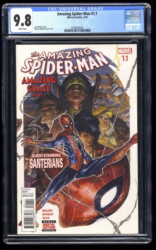 Amazing Spider-Man (2016) #1.1 CGC NM/M 9.8 White Pages