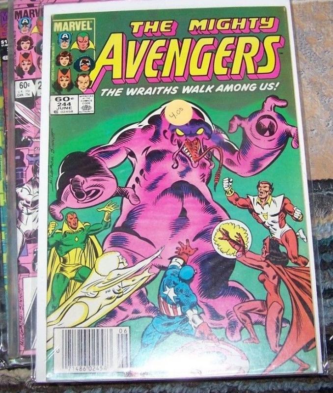 Avengers # 244  1984, Marvel dire wraiths ROM vision scarlet witch cap starfox