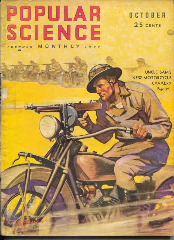 Popular Science 10/1931-Tommy gun on motorcycle-ET Wittmack cover-G/VG