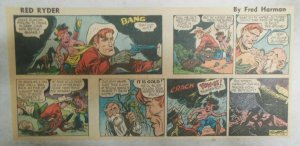 Red Ryder Sunday Page by Fred Harman 4/18/1954 Third Full Page Size! Western!