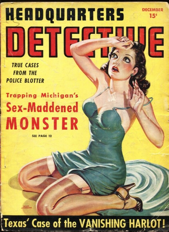 HEADQUARTERS DETECTIVE #4 12/1940-Spicy stocking GGA cover-Sex-Mad monster
