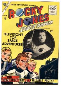 SPACE ADVENTURES #15 ROCKY JONES SPACE RANGER-1955-SCI-FI-TV-PHOTO CVR-vf-