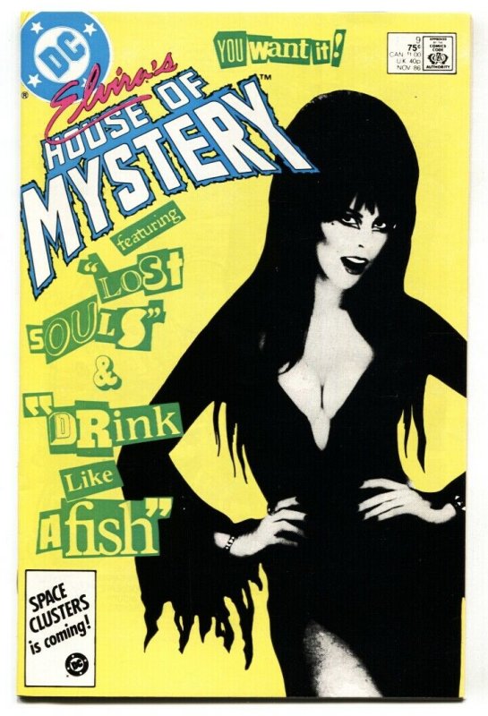 ELVIRA'S HOUSE OF MYSTERY #9 1986 cool cover - comic book