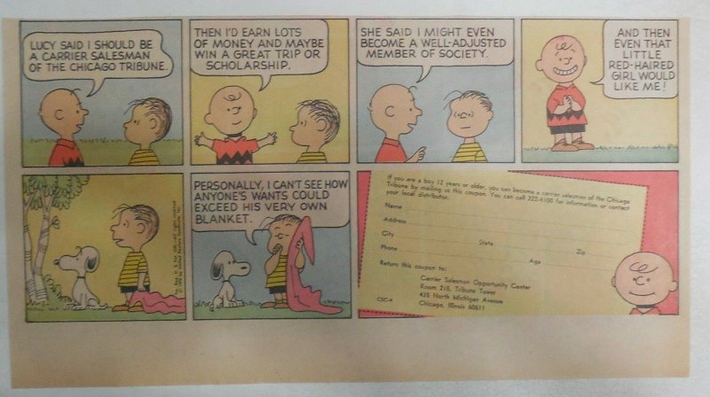 3 Peanuts Promo Pages from Chicago Tribune from 1970 Size: ~7.5 x 15 inches  