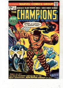 The Champions #1 19751st issue key! Black Widow, Ghost Rider! VF/NM COVELL SALE!