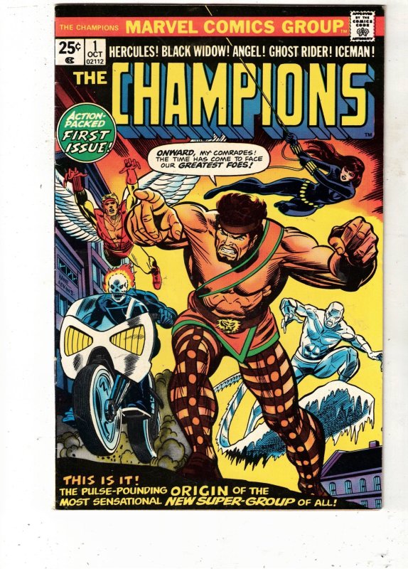 The Champions #1 19751st issue key! Black Widow, Ghost Rider! VF/NM COVELL SALE!