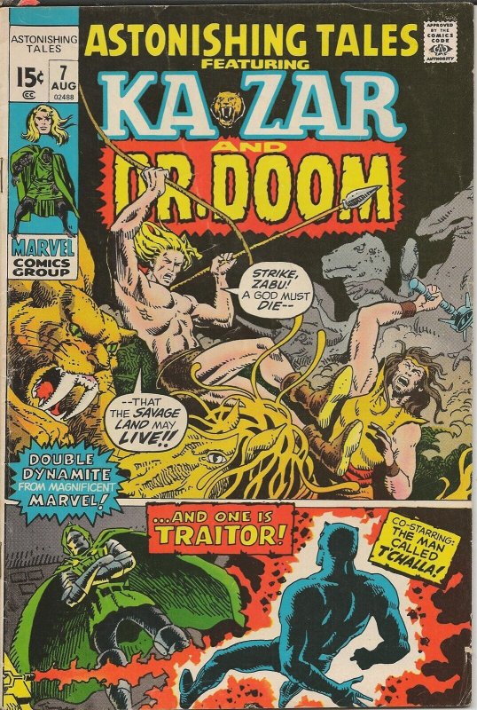 Astonishing Tales #7 ORIGINAL Vintage 1971 Marvel Comics Ka-Zar Dr Doom 